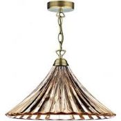 Boxed Dar Lighting Ardeche Amber Glass Finish Ceiling Light RRP £80 (15018) (Public Viewing and