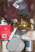 Box to Contain an Assortment of Items to Include Tea Cups, Scented Candles, Knitting Yarn, Tea Pots,