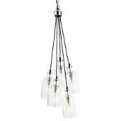 Boxed Agistino Dark Antique Brass Plate And Clear Glass Ceiling Light Fitting RRP £50 (14942) (