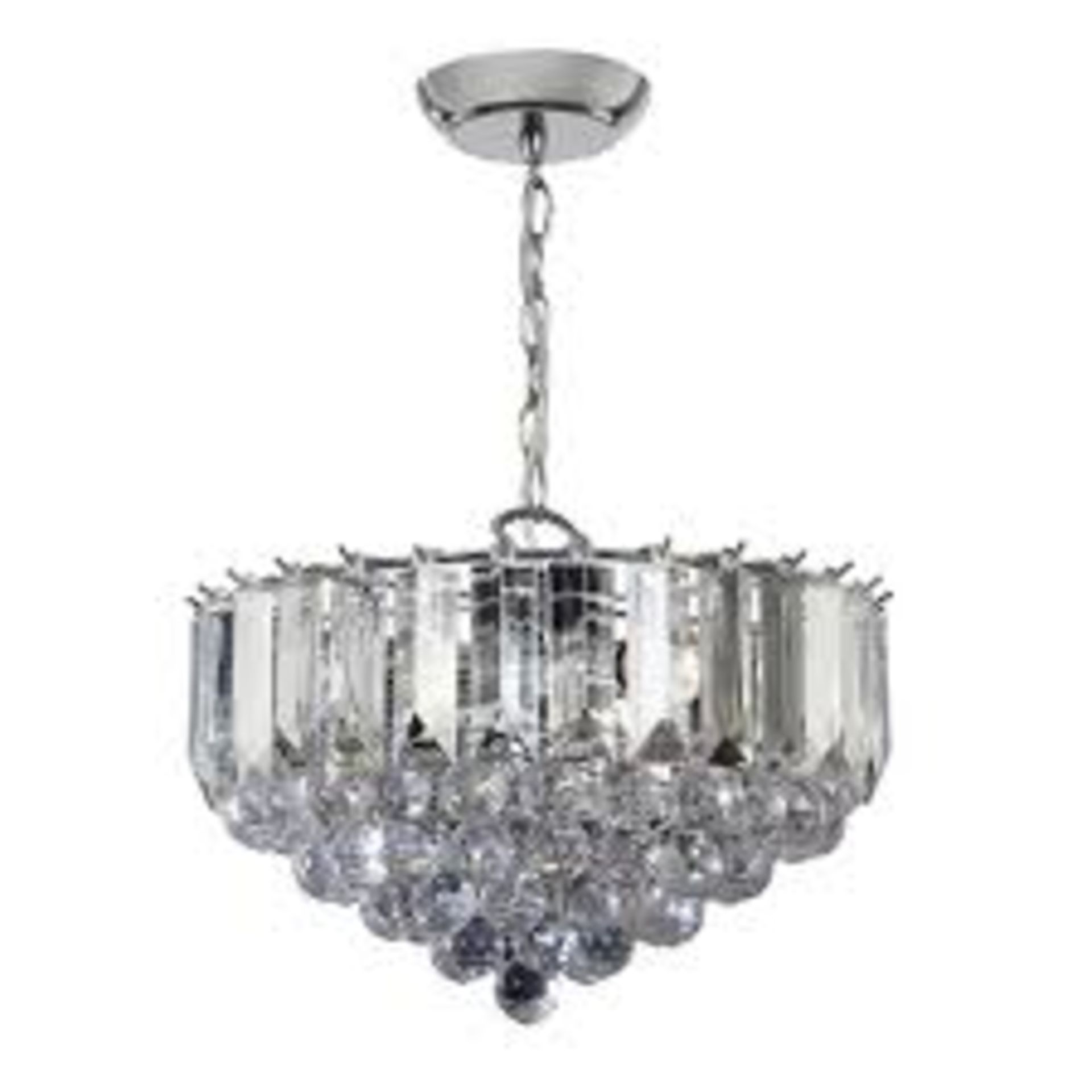 Boxed Stainless Steel And Acrylic Designer Ceiling Light Fitting RRP £80 (15097) (Public Viewing and