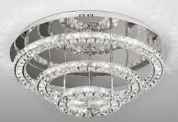 Boxed Eglo Toneria Crystal Design Collection Ceiling Light RRP £195 (15155) (Public Viewing and