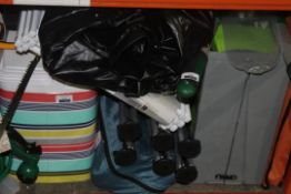 Assorted Items to Include 3 in 1 Hack Saws, Gardenline Mini Hose Reel, Travel Cooling Boxes,