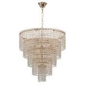 Boxed Gold And Glass Teared Designer Ceiling Light From The MW Lighting Range RRP £160 (15018) (