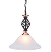 Boxed Classic Pendant Glass And Copper Single Designer Ceiling Lights RRP £25 Each (15018) (Public