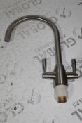 Boxed Brushed Steel Single Mount Mixer Tap Set RRP £70 (13011) (Public Viewing and Appraisals