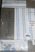 Brand New And Sealed Charlotte Thomas Piped Blue And White Double Duvet Cover Set With Pillow