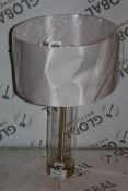 Glass Base Fabric Shade Table Lamp RRP £70 (15250) (Public Viewing and Appraisals Available)