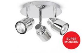 Lot to Contain 2 Benson 3 Light Spotlights in White Combined RRP £40 (Public Viewing and
