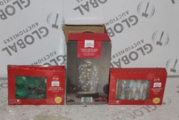 Lot to Contain 20 Assorted Boxed Christmas Festive Items to Include Light Up Glass Decorations,