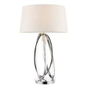 Boxed Trinity Polished Chrome Table Lamp with Shade RRP £100 (15334) (Public Viewing and