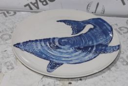 Boxed Assorted Whale and Crab Printed Dinner Plates RRP £45 Each (3147408)(3145980) (Public