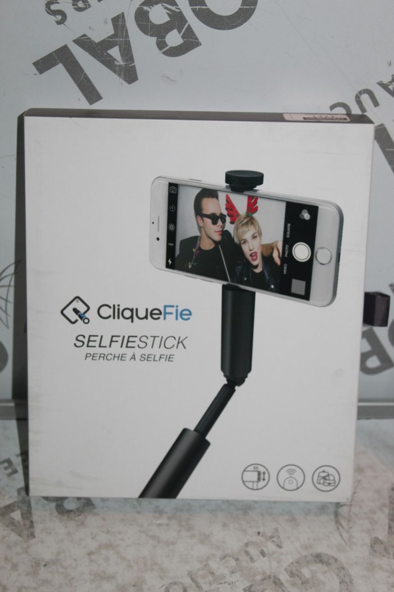 Boxed Cliquefie Space Grey Selfie Sticks RRP £50 Each