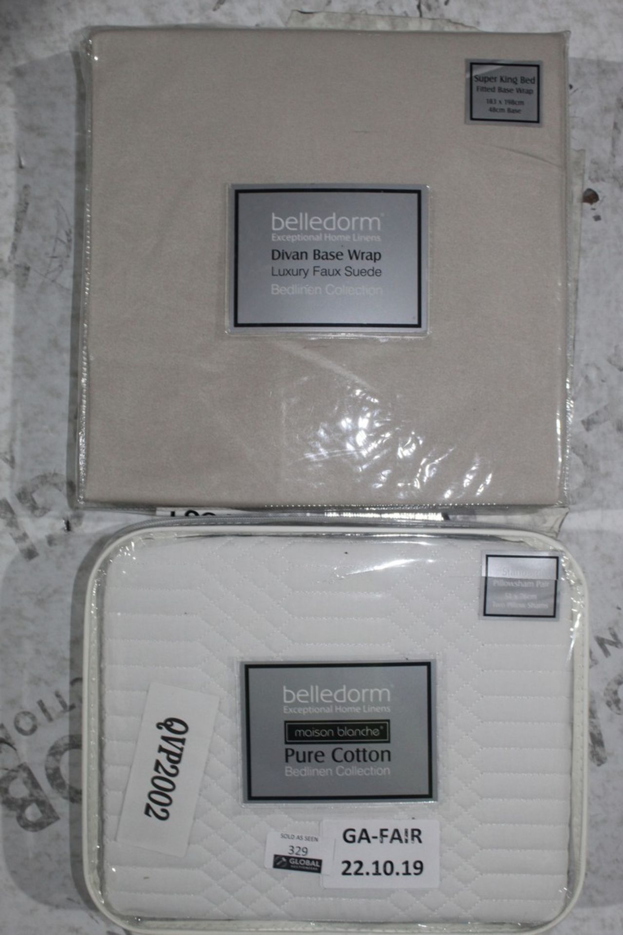 Assorted Items to Include Belledorme Mason Blanche Pure Cotton Pillow Case and Super King-size Bed