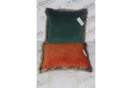 Assorted Paoletti Burnt Orange and Forest Green Designer Scatter Cushions RRP £25 Each (14895) (