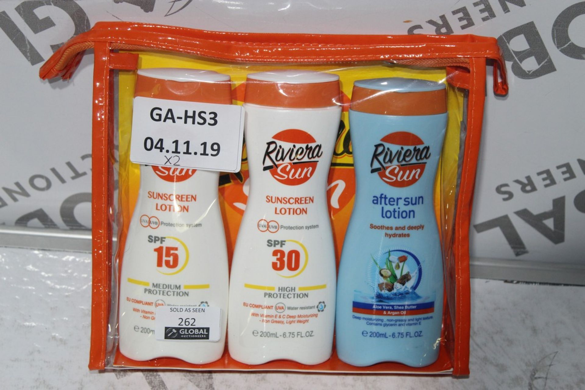 Brand New Riviera Triple Pack Sun Lotion and After Sun Packs