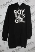Box to Contain 10 Brand New Boy Meets Girl Long Oversized Zip Front Hooded Jumpers Combined RRP £