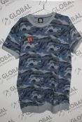 Box to Contain 24 Brand New Assorted Size Boy Meets Girl C&C Camo and Blue and Grey Over Sized T-