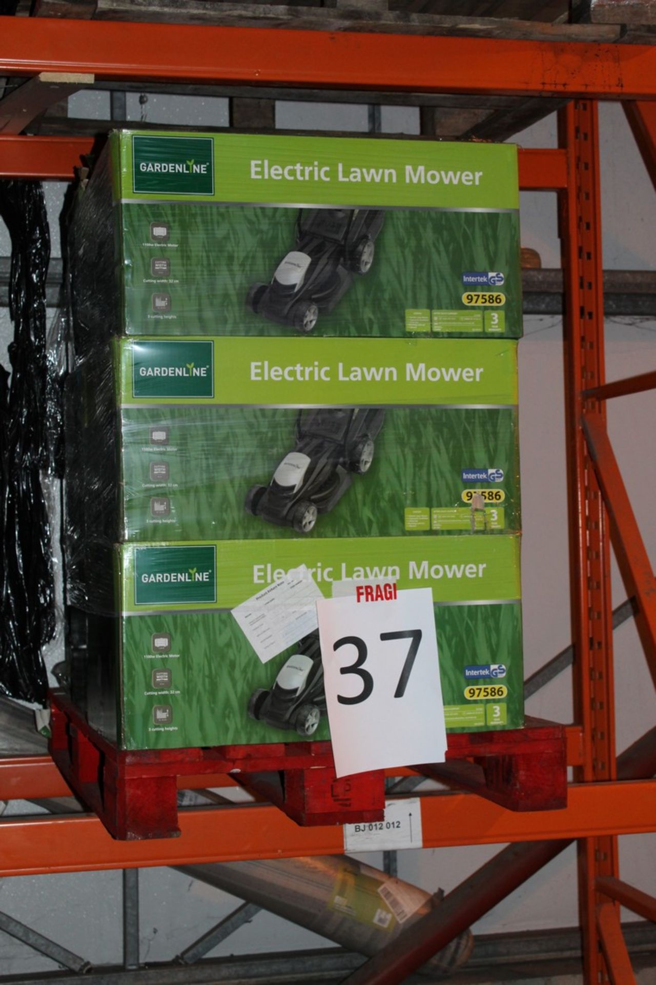 Pallet to Contain 9 Gardenline Electric Lawn Mowers Combined RRP £450