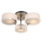 Boxed Homcom Glass and Metal 2 Light Ceiling Light RRP £50 (Public Viewing and Appraisals