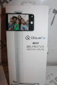 Lot to Contain 3 Boxed Brand New Cliquefie Max White Selfie Sticks Combined RRP £181