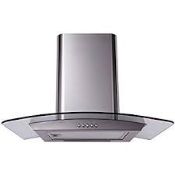 Black 60cm Glass Curved Designer Cooker Hood (Public Viewing and Appraisals Available)