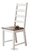Boxed Pair of Canterbury White and Dark Pine Dining Chairs RRP £140 (12859) (Public Viewing and