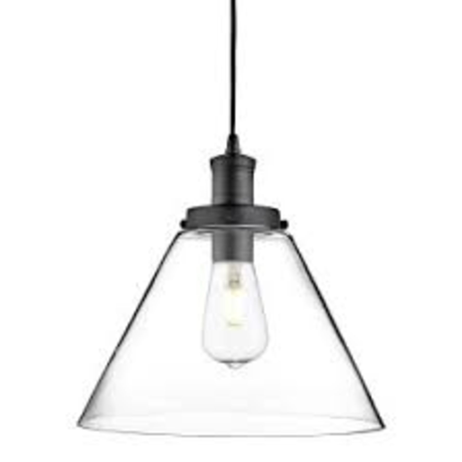 Boxed Searchlight 1 Light Chrome Finish Pendant RRP £65 (15349) (Public Viewing and Appraisals