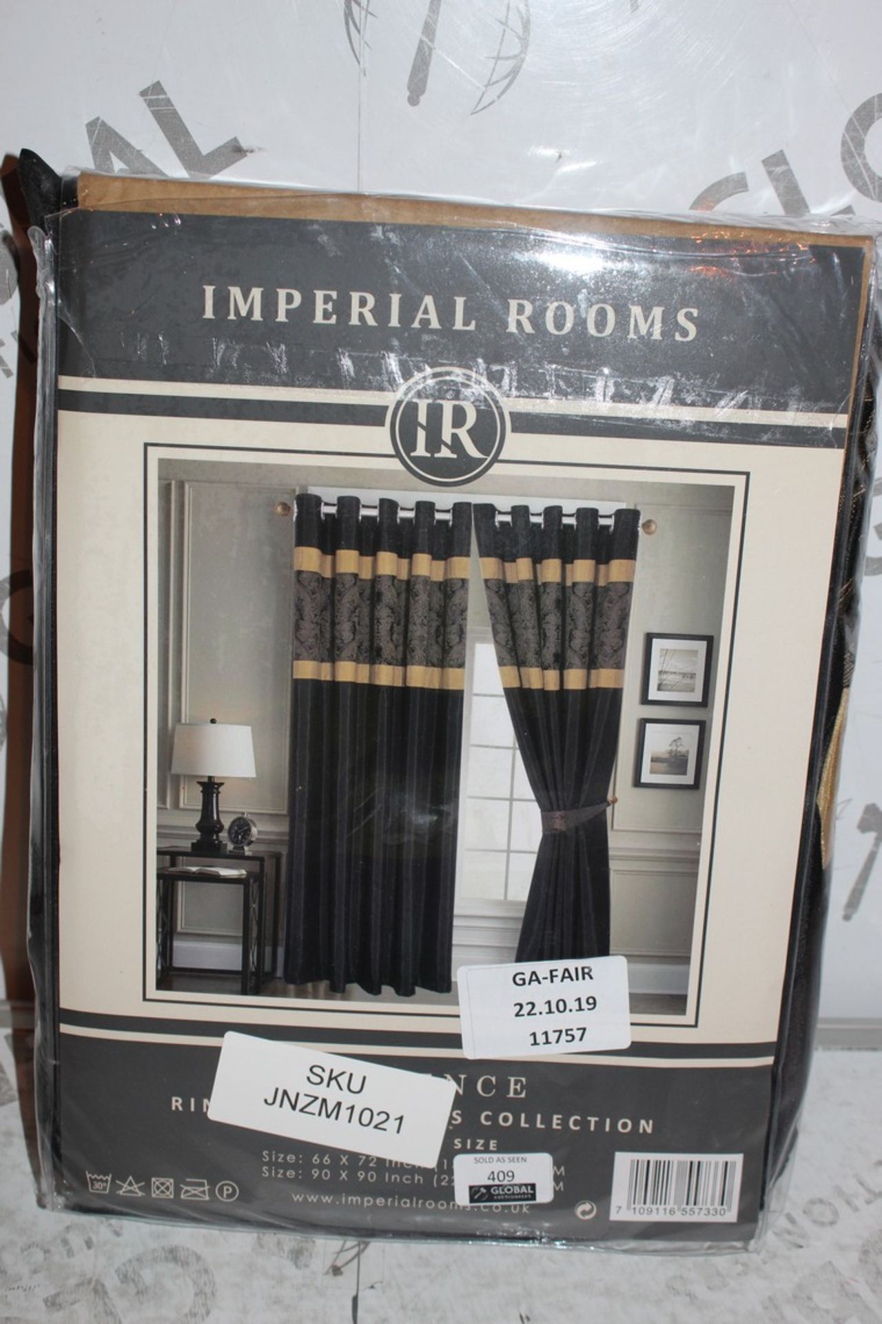 Bagged Pair of Imperial Rooms Opulence 228 x 228cm Ringtop Curtains RRP £95 (11757) (Public