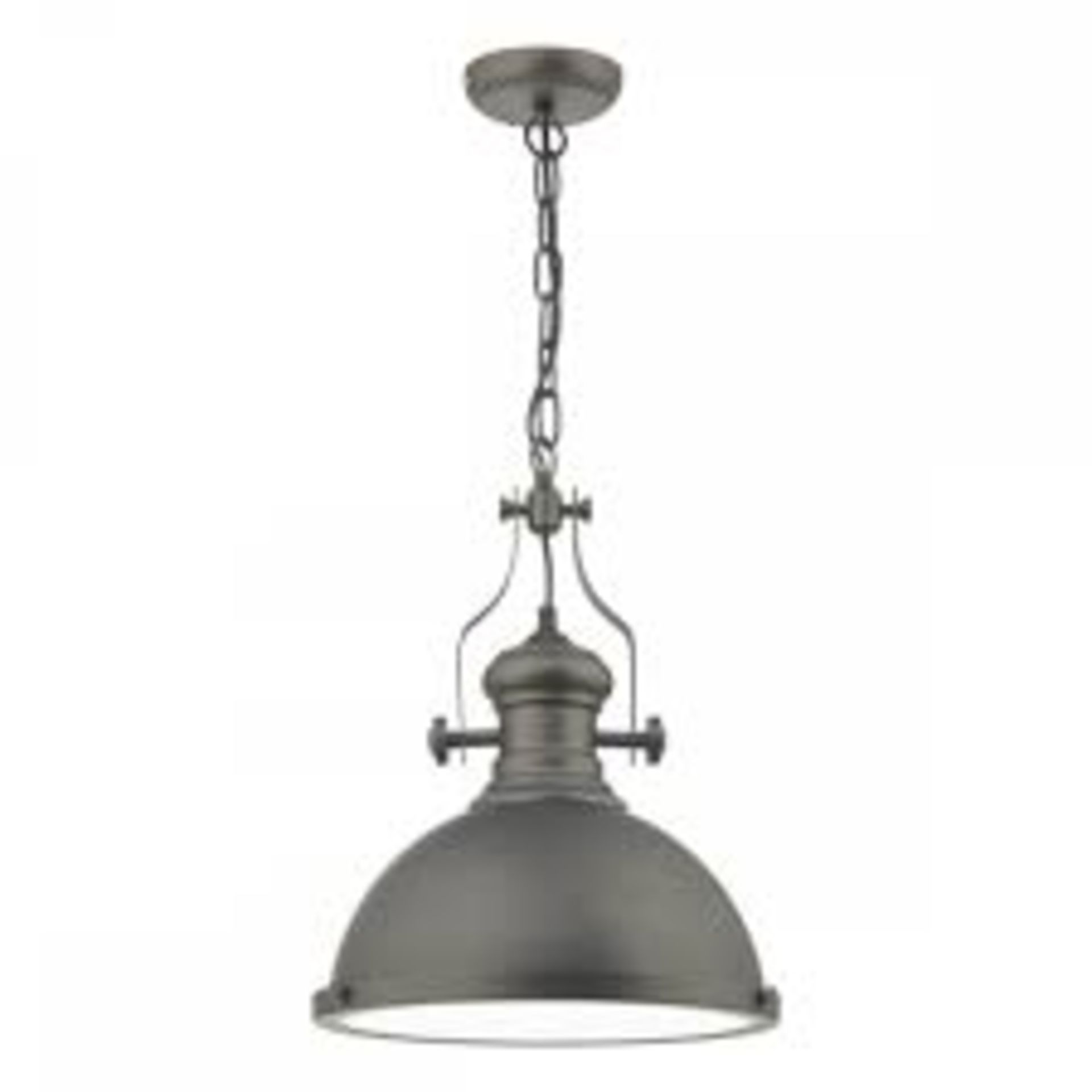 Boxed Arona 1 Light Antique Pewter and Glass Ceiling Light Pendant RRP £95 (15155) (Public Viewing