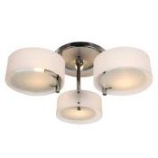 Boxed Homcom Stainless Steel and Glass Designer Ceiling Light RRP £80 (Public Viewing and Appraisals