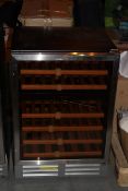 Stainless Steel and Black Wine 600 Under Counter Digital Display Wine Cellar (Public Viewing and