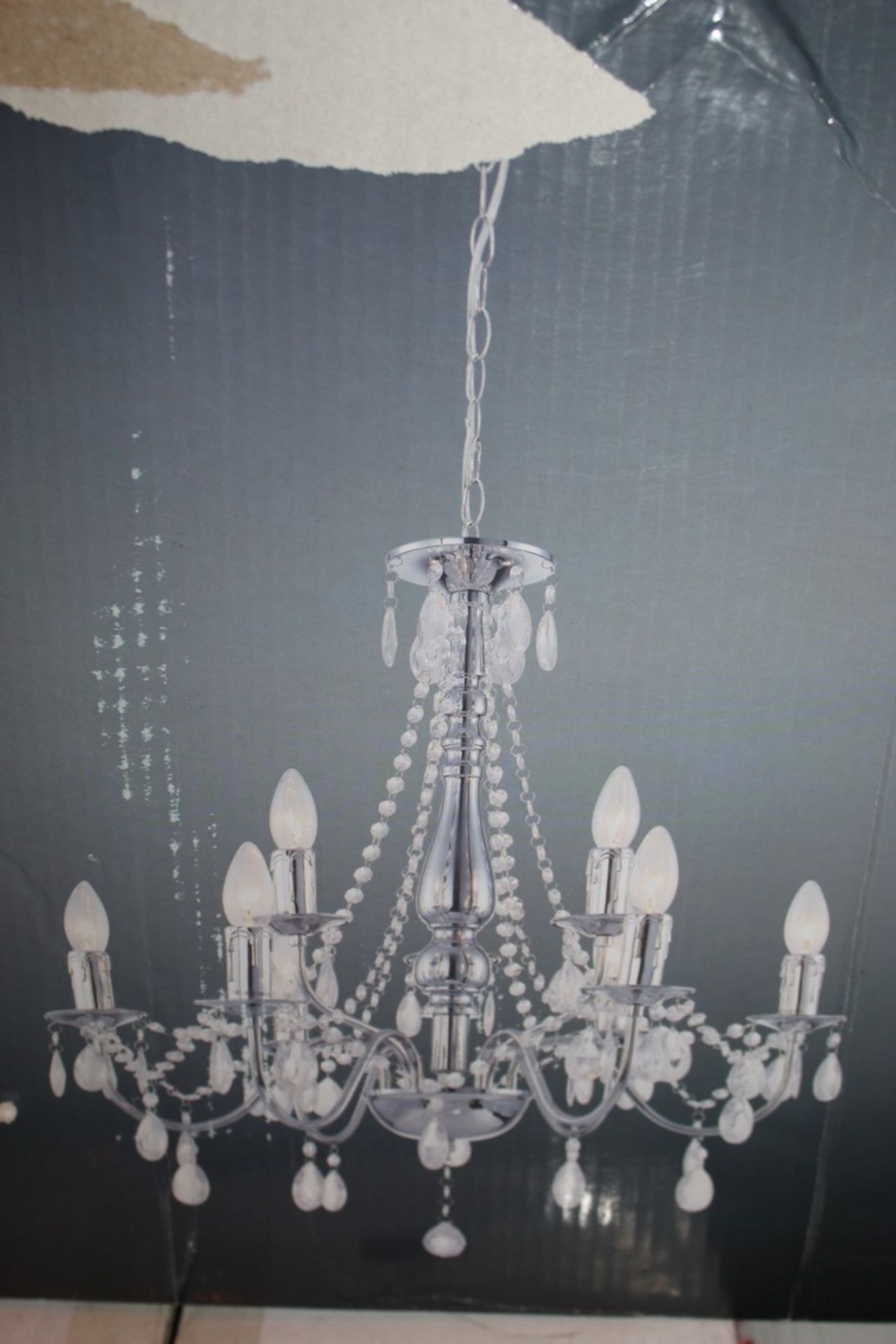 Boxed Globo Designer Ceiling Light Chandelier RRP £100 (15155) (Public Viewing and Appraisals