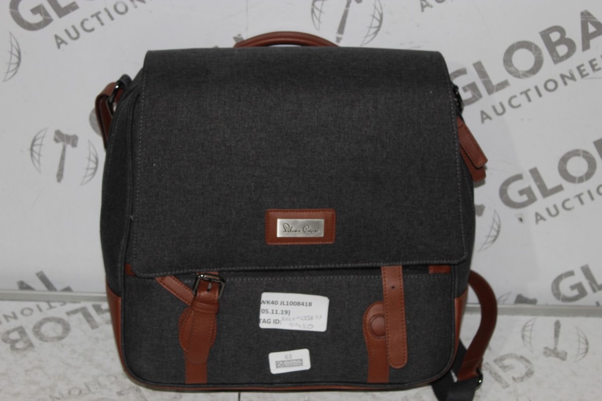 Silver Cross Grey Fabric & Tan Leather Nursery Changing Bag RRP £95 (Retoo235877) (Public Viewing