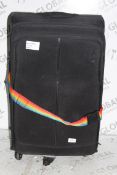 Ikeebe Black Soft Shell 360 Wheel Trolley Luggage Suitcase RRP £75 (33816677) (Public Viewing and