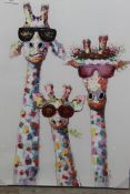 Super Cool Giraffes Canvas Wall Art Picture RRP £115 (10871) (Public Viewing and Appraisals