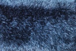 Deep Blue 120 x 60cm Shaggy Soft and Silk Floor Rug RRP £50 (9461) (Public Viewing and Appraisals