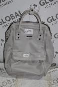 BaBaBing Soft Grey Italian Leather Baby Changing Bag RRP £60 (RET00158606) (Public Viewing and