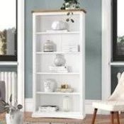 Boxed White and Waxed High Bookcase RRP £180 (15754) (Public Viewing and Appraisals Available)