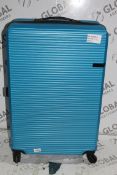 Qubed Collinear Blue 360 Wheel Medium Sized Suitcase RRP £80 (3422836) (Public Viewing and