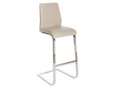 Boxed Off Grey Leather and Brushed Stainless Steel Stationary Bar Stools RRP £130 Each (16037) (