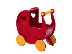 Boxed Moover Light Pink Pantone Wooden Kids Dolls Push Pram RRP £60 (32030901) (Public Viewing and