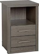 Boxed Lisbon 2 Draw Black Wood Grain Chest of Drawers RRP £55 (15754) (Public Viewing and Appraisals