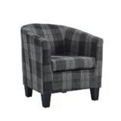 Boxed Grey Check Designer Tub Chair RRP £130 (16014) (Public Viewing and Appraisals Available)