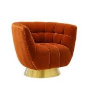 Boxed Julian Joseph Brown Fabric Tub Chair RRP £470 (16014) (Public Viewing and Appraisals