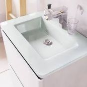 Boxed White Glass Envy 900mm Basin Sink RRP £120 (Pallet No 12954) (Public Viewing and Appraisals