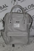 BabaBing Soft Grey Italian Leather Nursery Changing Bag RRP £60.00 (34599) (Public Viewing and