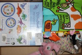 Assorted Children's Toy Items to Include Dinosaur Gift Sets, Crib Toys and Books RRP £15 - £30