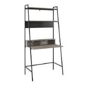Boxed Walker Edison 36Inch Metal and Wood Ladder Desk in Grey Wash RRP £130 (15754) (Public