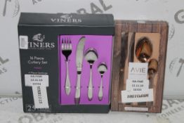 Assorted Avie and Viners 16 Piece Cutlery Sets RRP £45 Each (15723) (Public Viewing and Appraisals