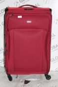 Antler Red Soft Shell 360 Wheel Cabin Bag RRP £195 (RET00028683) (Public Viewing and Appraisals